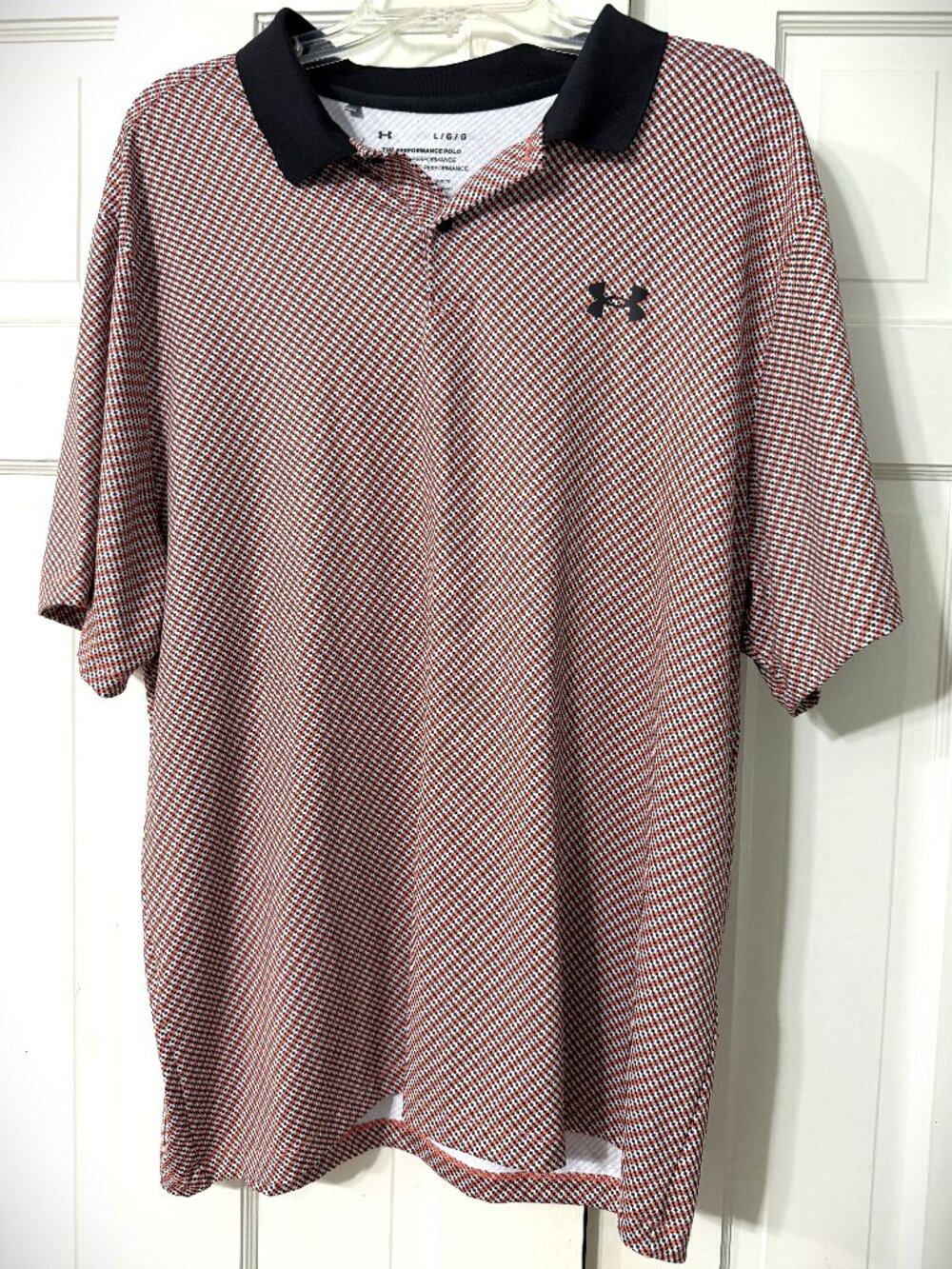 Under Armour Mens Short Sleeve Geometric Performance Polo Golf Shirt Large NEW